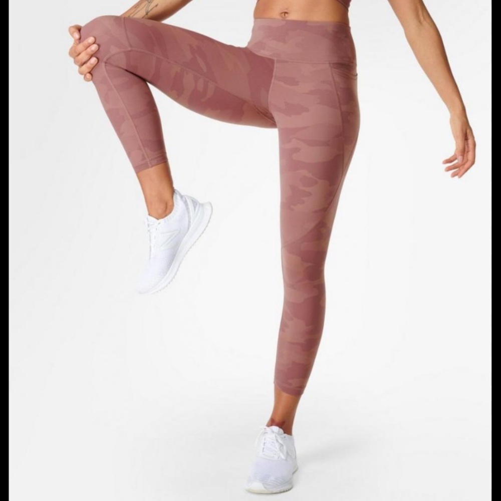 SWEATY BETTY POWER WORKOUT LEGGINGS - Leggings in Pink Tonal Camo 4-6
